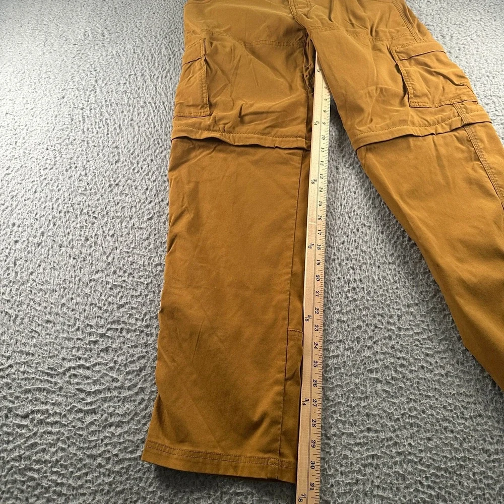 Prana Convertible Cargo Pants Mens 30x32 Mustard Zip Off Lightweight Nylon - Picture 9 of 15